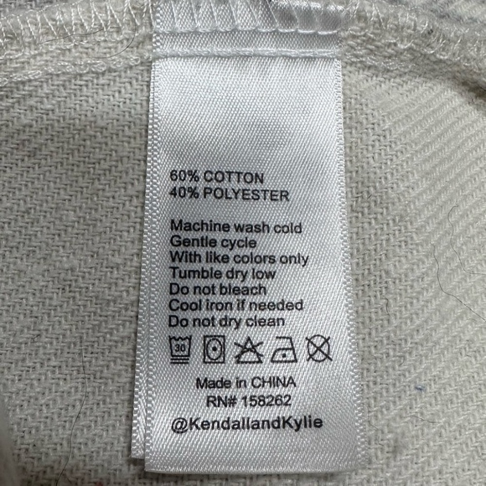 Kendall + Kylie Plaid Button Front Shacket White Grey Womens Size S - Picture 4 of 4